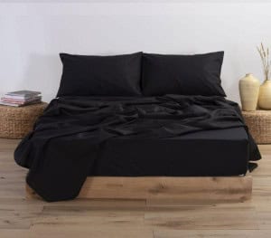 Σεντόνι Ημίδιπλο με Λάστιχο Nef-Nef Homeware Basic Black 120x200+30