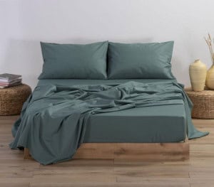 Σεντόνι Ημίδιπλο με Λάστιχο Nef-Nef Homeware Basic Green 120x200+30