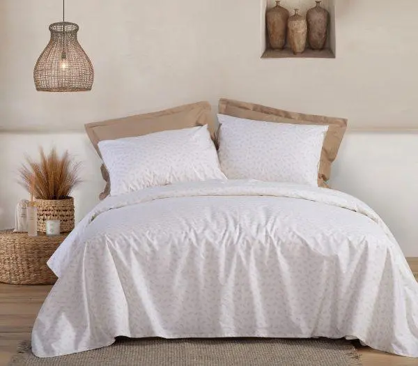 Σετ Σεντόνια King Size Περκάλι Nef-Nef Serenity Amaranda Beige 270x280