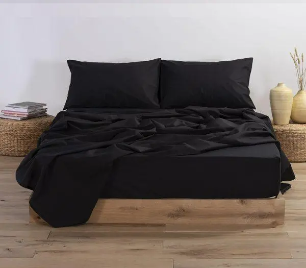 Σεντόνι Διπλό με Λάστιχο Nef-Nef Homeware Basic Black 140×200+30