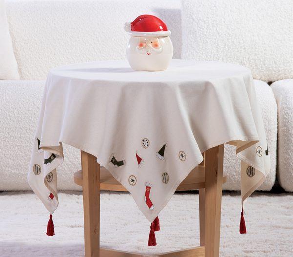 Χριστουγεννιάτικο Τραπεζόμαντηλο Nef-Nef Homeware Christmas Is All Around Ecru 100x100