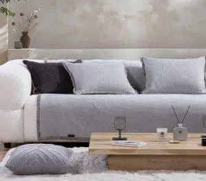 Ριχτάρι Διθέσιου Καναπέ Ακρυλικό Nef-Nef Homeware New Tanger Light Grey/Ecru 180x250