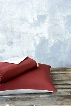 NIMA Home Σετ Παπλωματοθήκη Μονή Abalone - Wine Red / Light Beige 160x240