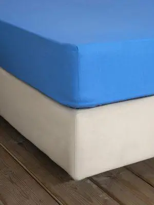 Nima Home Σεντόνι King Size με Λάστιχο Unicolors - Sea Blue 180x200+32