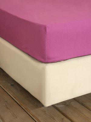 Nima Home Σεντόνι King Size με Λάστιχο Περκάλι 200TC Primal - Orchid Pink 180x200+32