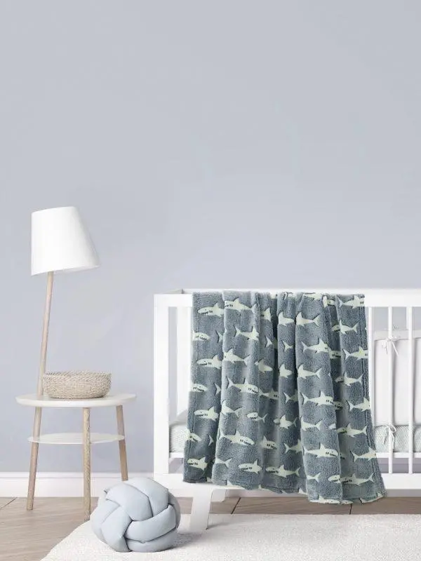 Βρεφική Κουβέρτα Αγκαλιάς Fleece Kocoon Home Sharky 80x110