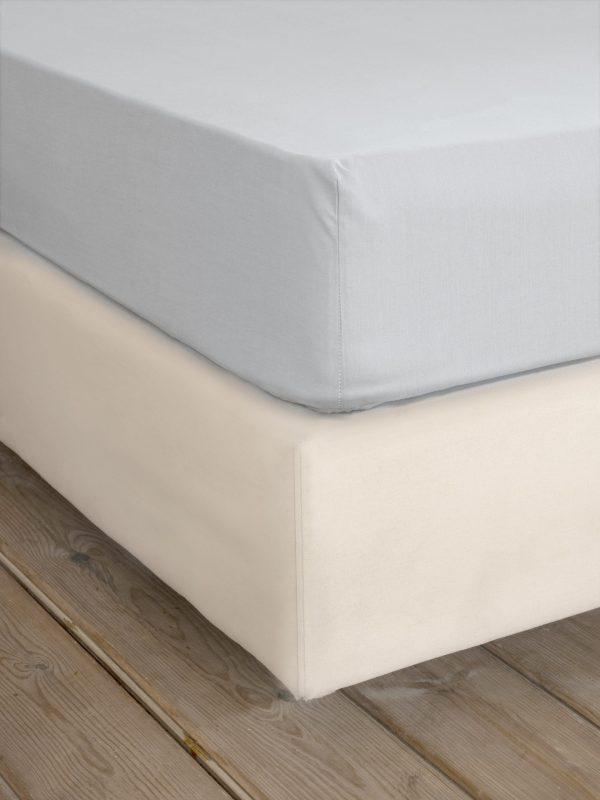 Σεντόνι Υπέρδιπλο με Λάστιχο Nima Home Unicolors Shiny Gray 165x205+35