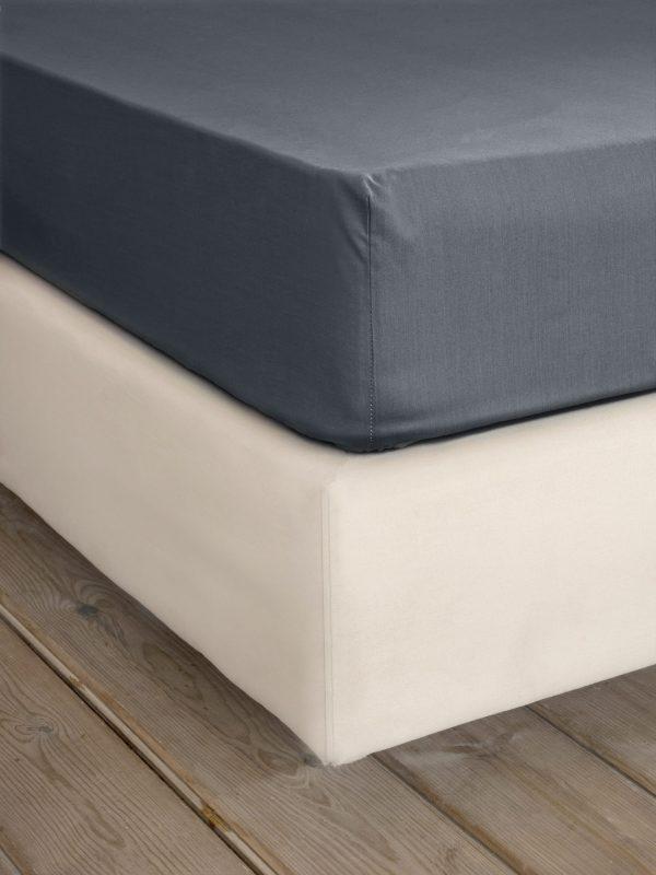 Σεντόνι Υπέρδιπλο με Λάστιχο Nima Home Unicolors Midnight Gray 165x205+35