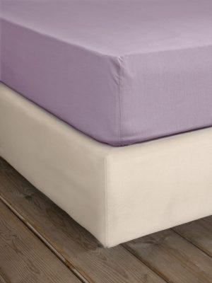 Σεντόνι Υπέρδιπλο με Λάστιχο Nima Home Unicolors Pale Mauve 165x205+35