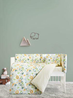 Σετ Βρεφικά Σεντόνια Κούνιας Βαμβακερά Kocoon Home Jungle Baby 120x160