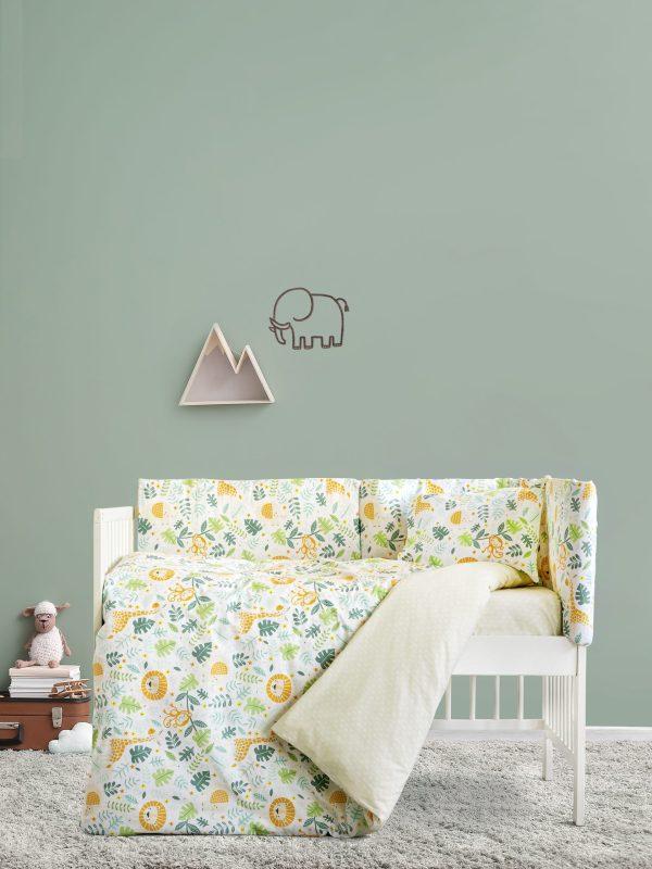 Σετ Βρεφικά Σεντόνια Κούνιας Βαμβακερά Kocoon Home Jungle Baby 120x160