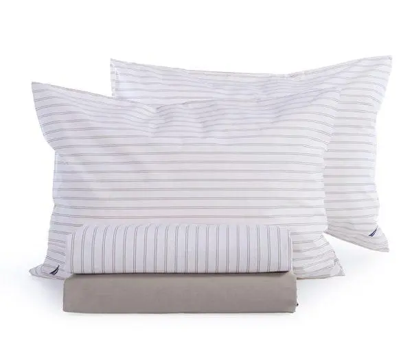 Σετ Σεντόνια King Size Περκάλι Nef-Nef Homeware X Nautica Coast Ecru 270x280
