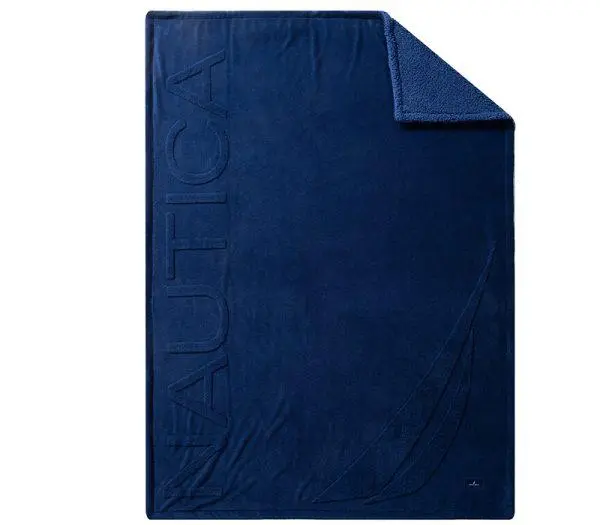 Κουβέρτα Καναπέ Γούνινη Nef-Nef Homeware X Nautica Coast True Navy 130x180