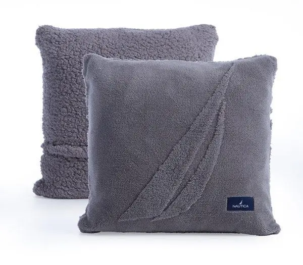 Διακοσμητικό Μαξιλάρι Γούνινο Nef-Nef Homeware X Nautica Coast Grey 45x45