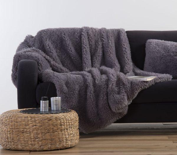 Κουβέρτα Καναπέ Γούνινη Nef-Nef Iverson Grey 130x170 Nef-Nef Homeware GRE 5