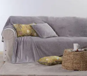 Ριχτάρι Πολυθρόνας Fleece Nef-Nef Dakari Grey 130x180