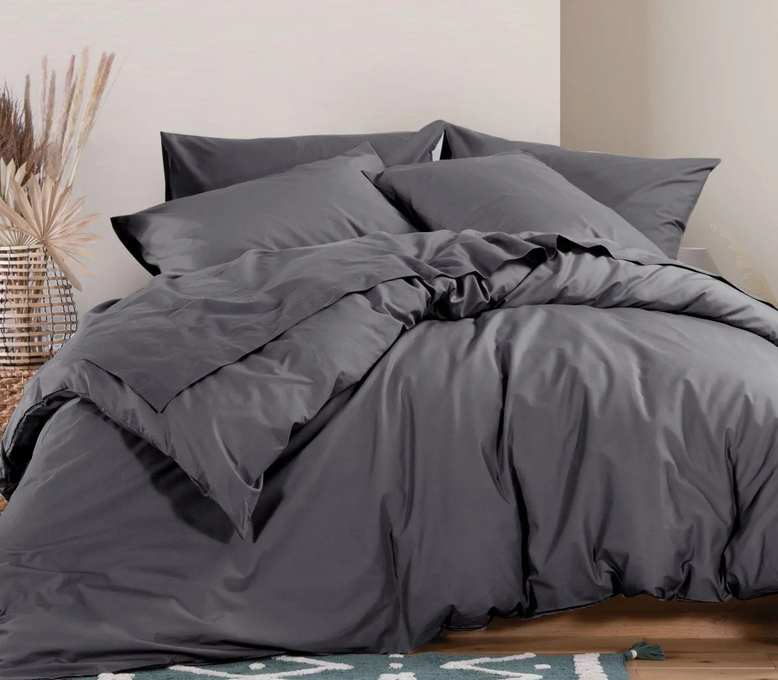 Παπλωματοθήκη Μονή Nef-Nef Homeware Basic Dark Grey 160x240 Nef-Nef Homeware ddg
