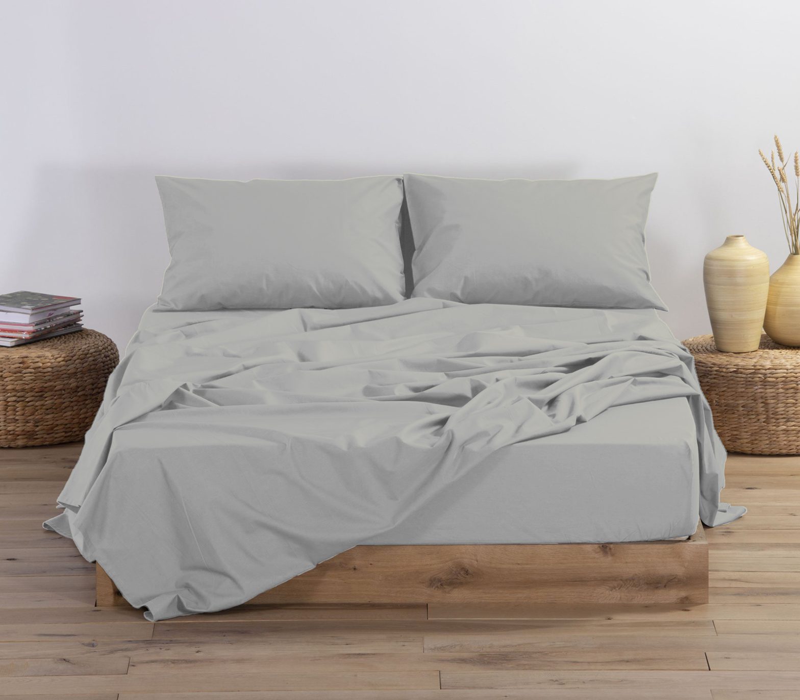 Σεντόνι Υπέρδιπλο με Λάστιχο Nef Nef Basic Silver Grey 160×200+30