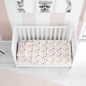 Dimcol ΣΕΝΤΟΝΙΑ ΕΜΠΡΙΜΕ ΣΕΤ 3 τεμ bebe Butterfly 49 120Χ160 Rotary Print Cotton 100%