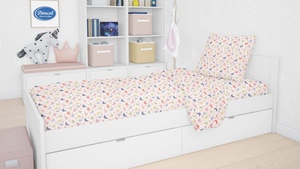 Dimcol ΠΑΠΛΩΜΑΤΟΘΗΚΗ ΕΜΠΡΙΜΕ kids Butterfly 49 160Χ240 Rotary Print Flannel cotton 100%