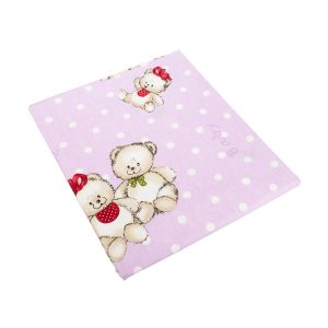 Dimcol ΠΑΠΛΩΜΑ ΕΜΠΡΙΜΕ kids Two Lovely Bears 65 160X240 Lila Cotton 100%