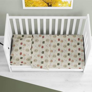 Dimcol ΣΕΝΤΟΝΙΑ ΕΜΠΡΙΜΕ ΣΕΤ 3 τεμ bebe Big Cats 27 120X160 Light Olive 100% Cotton Flannel