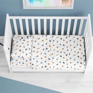 Dimcol ΣΕΝΤΟΝΙΑ ΕΜΠΡΙΜΕ ΣΕΤ 3 τεμ bebe Zoo 29 120X160 White 100% Cotton Flannel