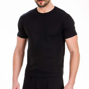 Ανδρικό T-Shirt Βαμβακερό Minerva Black Medium