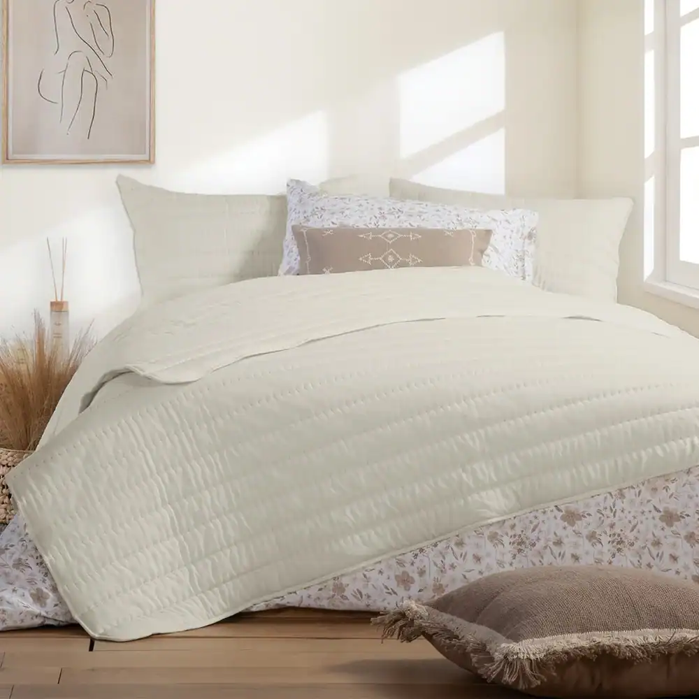 Κουβερλί Υπέρδιπλο Κεντητό Nef-Nef Homeware Colorfull Beige 230x240
