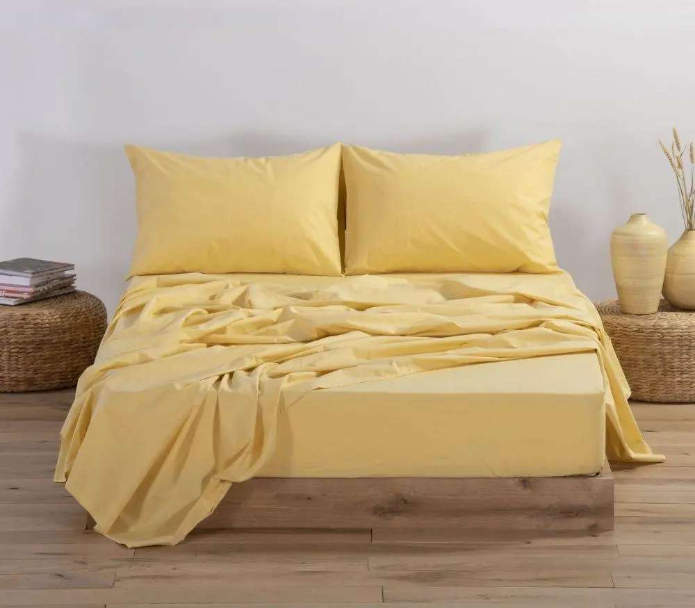 Σεντόνι Διπλό με Λάστιχο Nef-Nef Homeware Basic Yellow 140x200+30 Nef-Nef Homeware 5205495525235 9603 L
