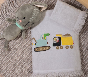 Σετ Παιδικές Πετσέτες 2τμχ Nef-Nef Homeware Fun At Work Grey