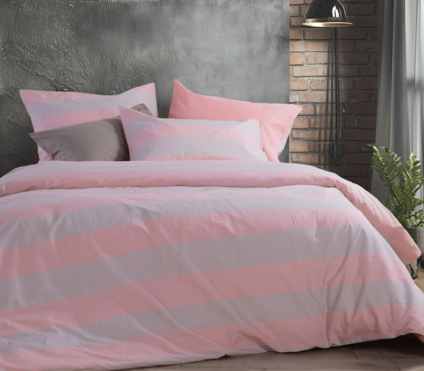Σετ Σεντόνια Υπέρδιπλα Βαμβακερά Nef-Nef Homeware Casual Stripe Peach 240x270