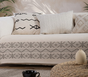 Ριχτάρι Πολυθρόνας Βαμβακερό Nef-Nef Homeware Create Ecru 180x180