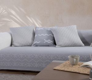 Ριχτάρι Διθέσιου Καναπέ Βαμβακερό Nef-Nef Homeware Create Grey 180x250