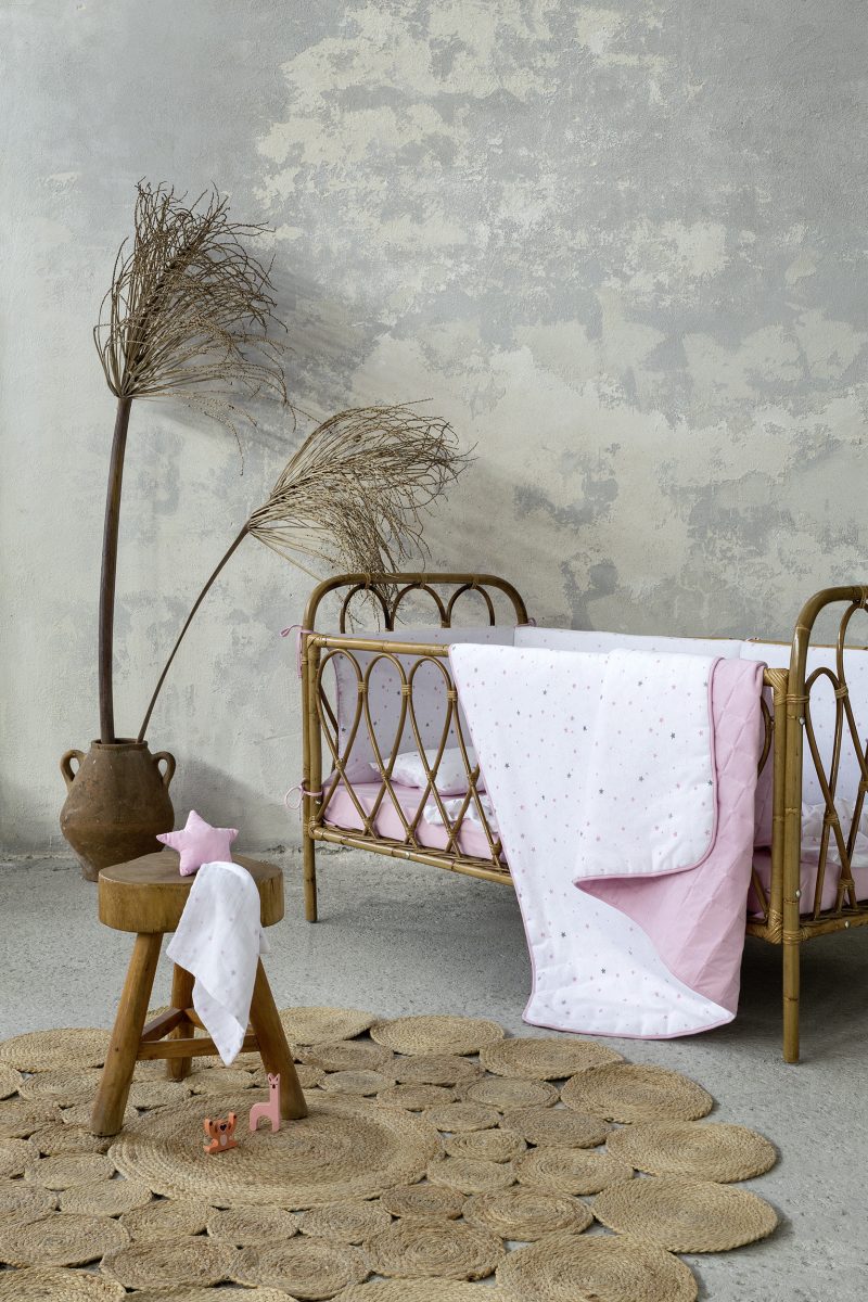 Βρεφικό Κουβερλί Κούνιας Βαμβακερό Nima Home Nene Pink 100×140 Nima Home Βρεφικό Κουβερλί Κούνιας Βαμβακερό Nima Home Nene Pink 100×140
