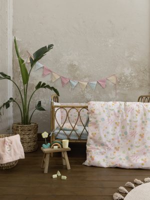 Βρεφικό Κουβερλί Κούνιας Βαμβακερό Nima Home Happy Monkey 100×140