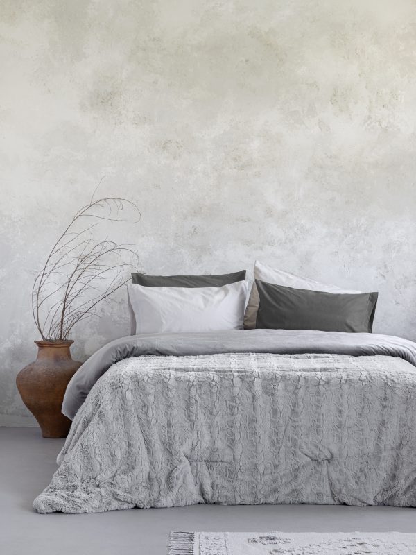 Κουβερτοπάπλωμα Μονό Nima Home Velure Light Gray 160x220 Nima Home Κουβερτοπάπλωμα Μονό Nima Home Velure Light Gray 160x220