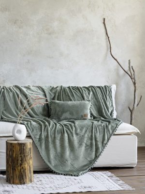 Ριχτάρι Πολυθρόνας Fleece Nima Home Macia Sage Green 130x180
