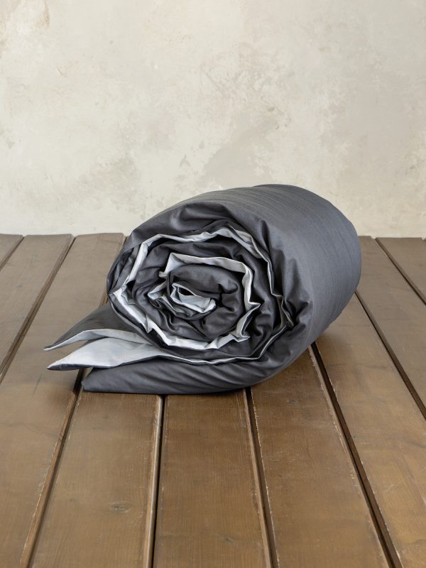 Παπλωματοθήκη King Size Nima Home Colors Shiny Gray / Midnight Gray 240x260