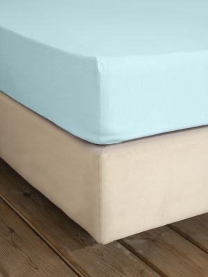 Σεντόνι King Size με Λάστιχο Nima Home Unicolors Light Aqua 185x205+35
