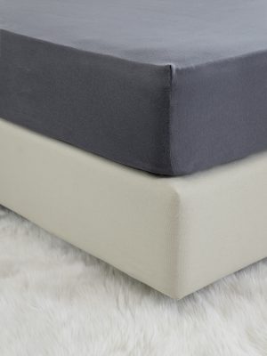 Σεντόνι Υπέρδιπλο με Λάστιχο Jersey Nima Home Tender Dark Gray 160×200+40