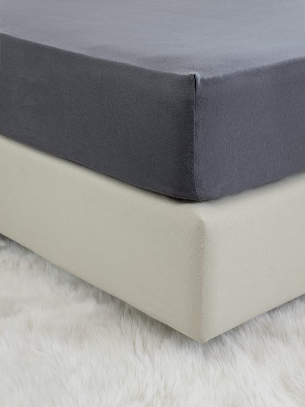 Σεντόνι Υπέρδιπλο με Λάστιχο Jersey Nima Home Tender Dark Gray 160×200+40