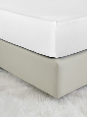Σεντόνι Ημίδιπλο με Λάστιχο Jersey Nima Home Tender White 120×200+40