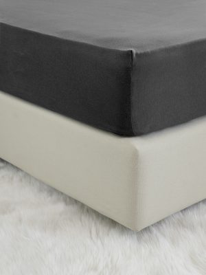 Σεντόνι King Size με Λάστιχο Jersey Nima Home Tender Black 180x200+40