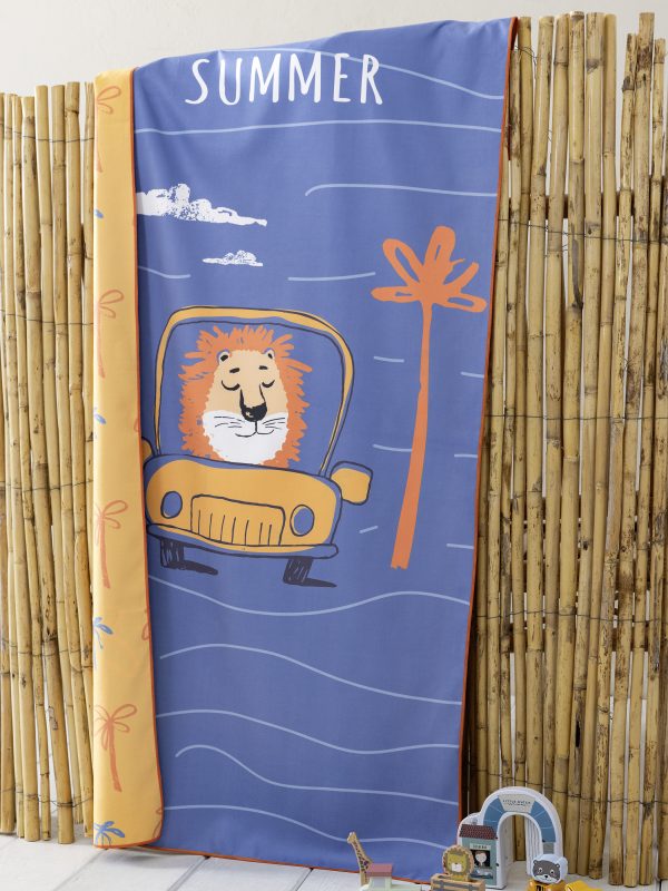 Παιδική Πετσέτα Θαλάσσης Microfiber Nima Home Lion Trip 70x140 Nima Home Παιδική Πετσέτα Θαλάσσης Microfiber Nima Home Lion Trip 70x140