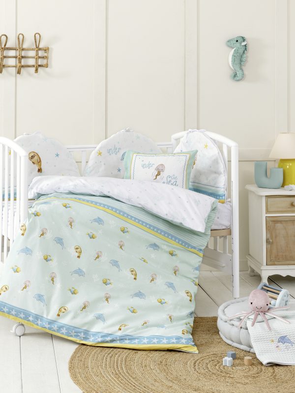Nima Home Σετ Βρεφική Παπλωματοθήκη Κούνιας - Sea Love 110x145