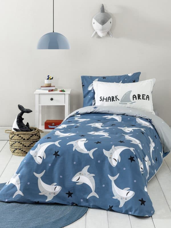 Nima Home Σετ Παιδικά Σεντόνια Μονά - Shark Area 170x255 Nima Home Nima Home Σετ Παιδικά Σεντόνια Μονά - Shark Area 170x255