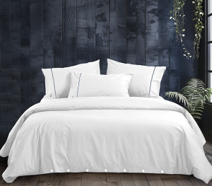 Σετ Παπλωματοθήκη Υπέρδιπλη Περκάλι Nef-Nef Homeware X Nautica Wave Solid White 240x220