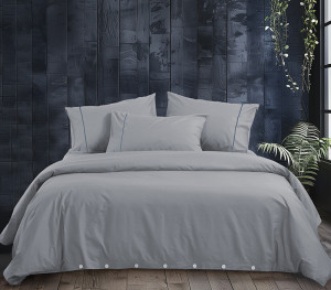 Σετ Παπλωματοθήκη Υπέρδιπλη Περκάλι Nef-Nef Homeware X Nautica Wave Solid Silver 240x220