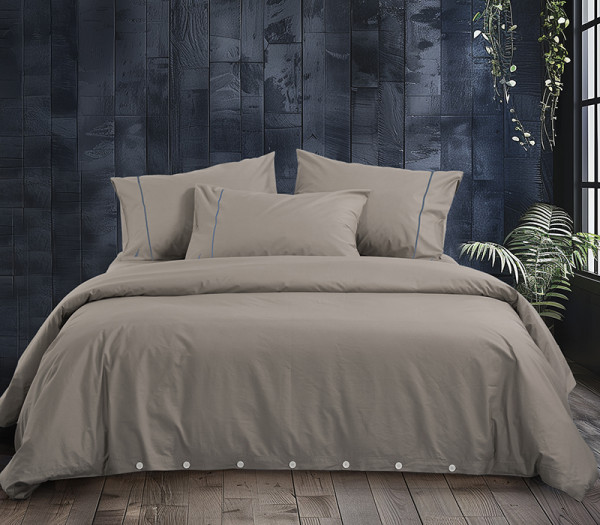 Σετ Παπλωματοθήκη Υπέρδιπλη Περκάλι Nef-Nef Homeware X Nautica Wave Solid Linen 240x220